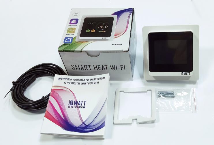 Программируемый терморегулятор с цветным сенсорным TFT дисплеем SMART HEAT Wi-Fi WHITE и голосовым управлением Алиса