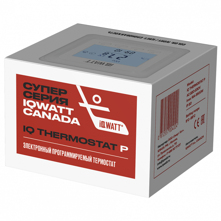 Терморегулятор с ЖК-дисплеем IQ THERMOSTAT Р (white)